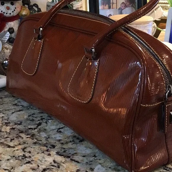 COA❣️❣️Vintage Prada Stampata Grana Pagelia Old Bowler Bag with COA - Picture 5 of 14